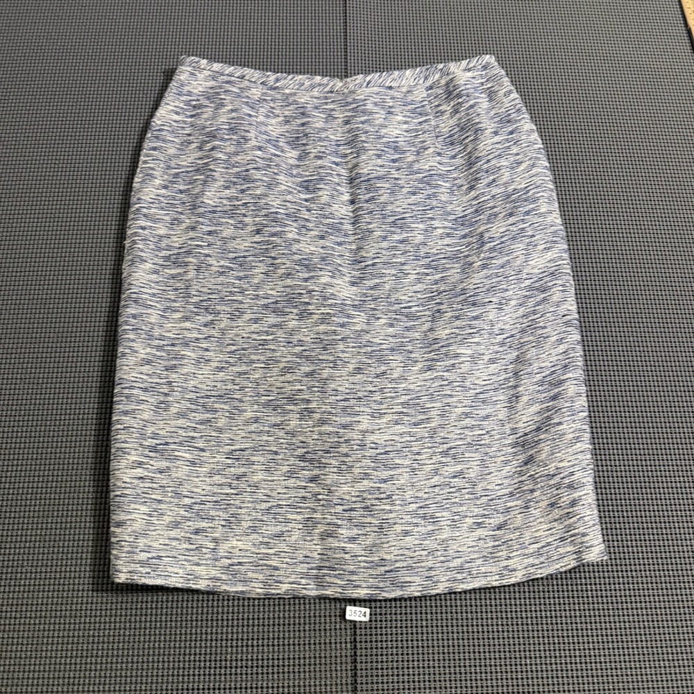 Calvin Klein Womens Blue White Textured Pencil Skirt Size 4